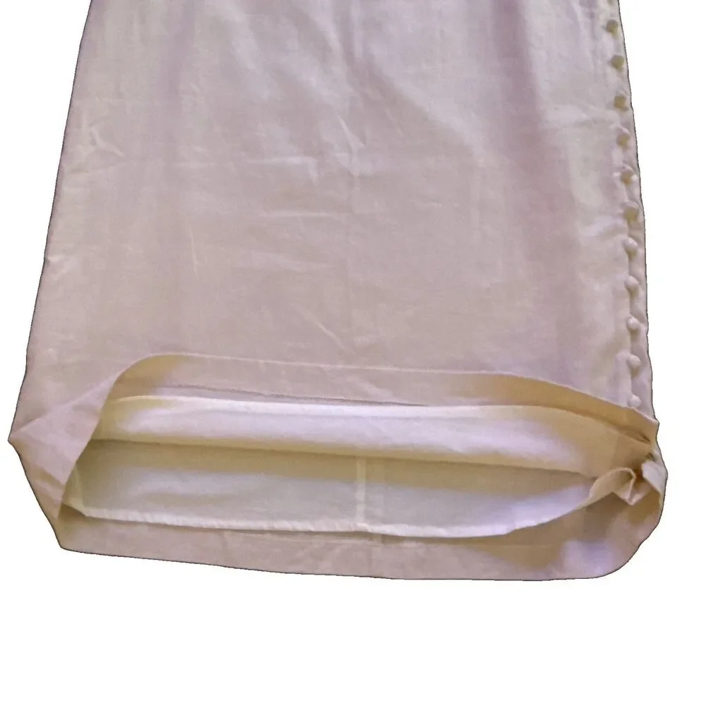 Madewell Linen Blend Side Button Midi Skirt Womens Sz 6 Cream Faux Wrap NEW